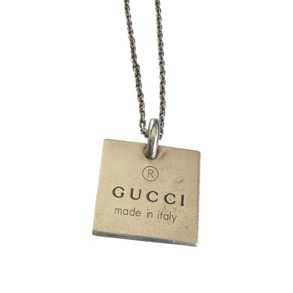 Gucci Logo Square Pendant on 19" Chain - Picture 6 of 13